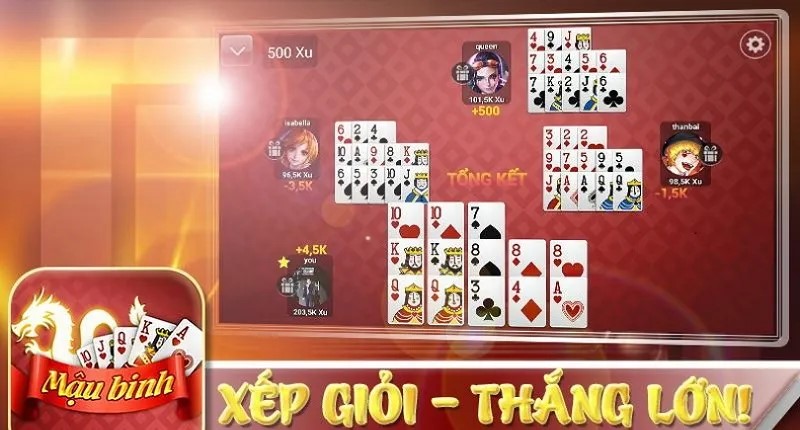 Xếp bài chiến thuật giúp chơi mậu binh thắng lớn